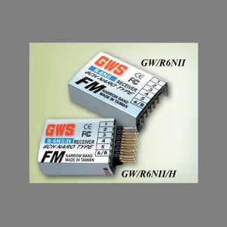 GWS R6NII/H Receiver 6-channel 72Mhz (JR compatible)